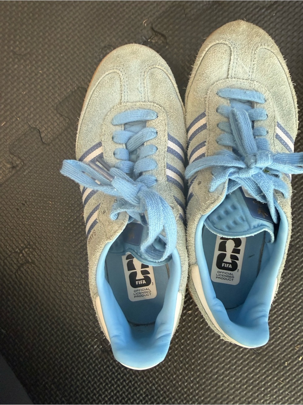 Girls sambas light blue size 4.5